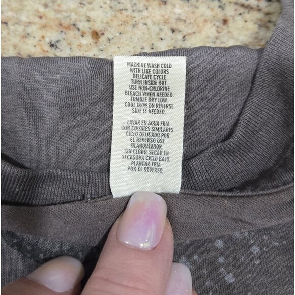 Hybrid Apparel Butterfly T-Shirt Women's 2X Gray Cap Sleeve Crew Neck - Picture 6 of 7